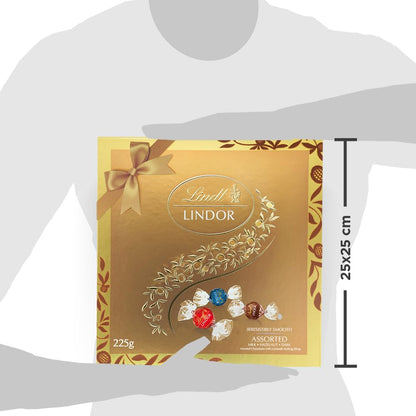 Lindt Lindor Assorted Cornet Chocolate Festive Gift Pack - 225Gm (18 Cornet Balls)