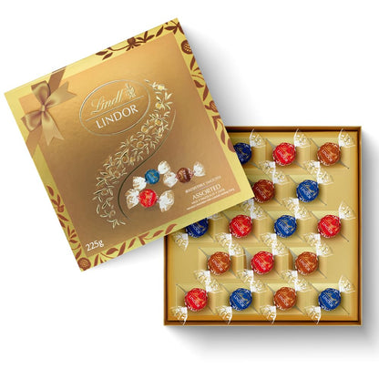 Lindt Lindor Assorted Cornet Chocolate Festive Gift Pack - 225Gm (18 Cornet Balls)