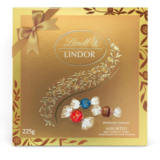 Lindt Lindor Assorted Cornet Chocolate Festive Gift Pack - 225Gm (18 Cornet Balls)