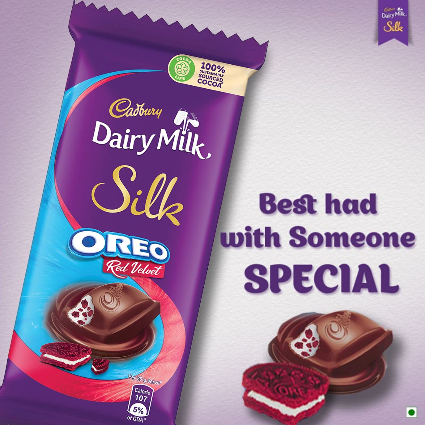 Cadbury Dairy Milk Silk Oreo Chocolate Bar, 124 g