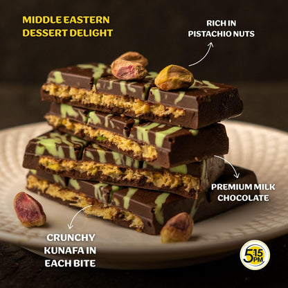 Kunafa Chocolate Bar Dubai Style 120gm | Pistachio Kunafa Dubai Chocolate Dessert – 120gm