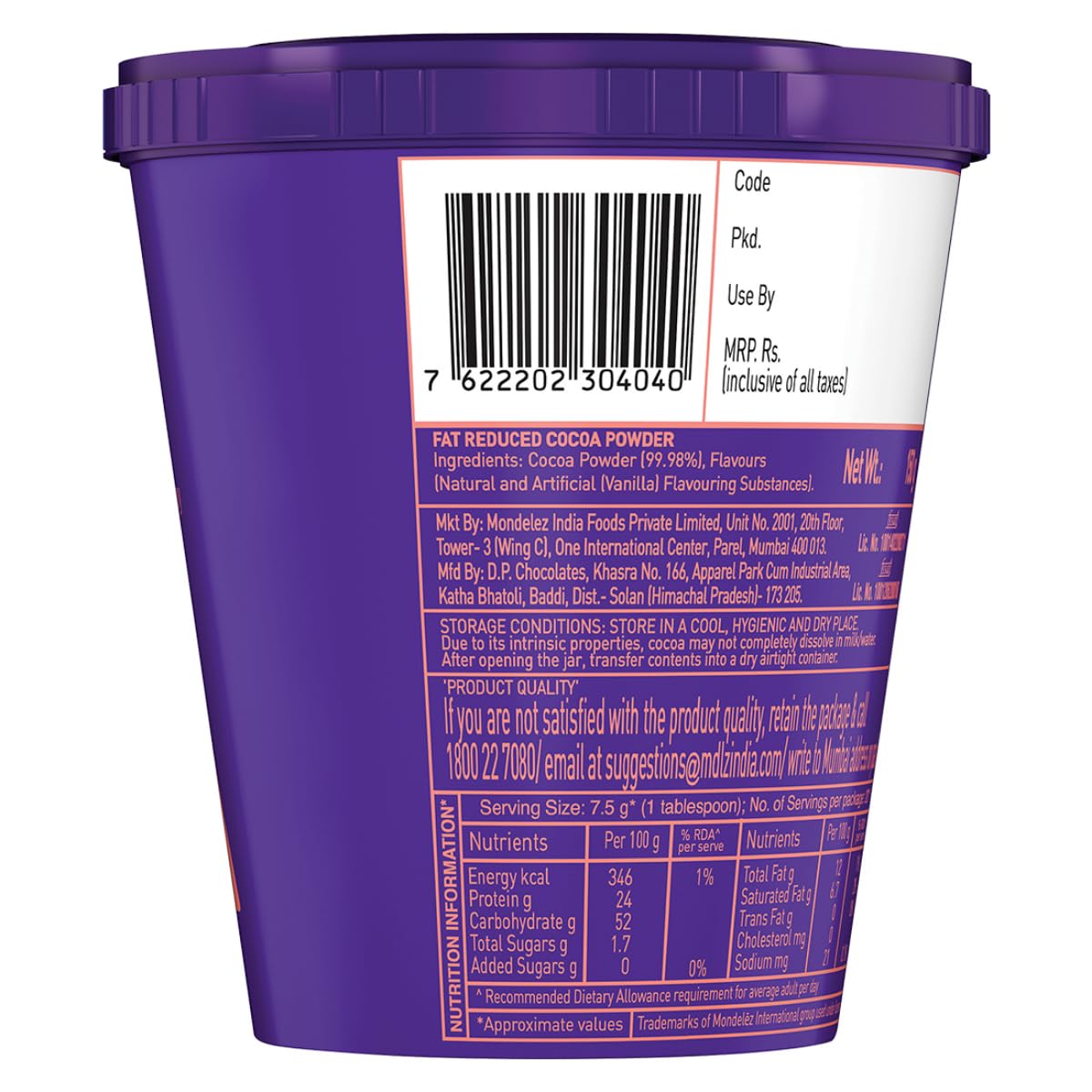 Cadbury Cocoa Powder Mix, 150g