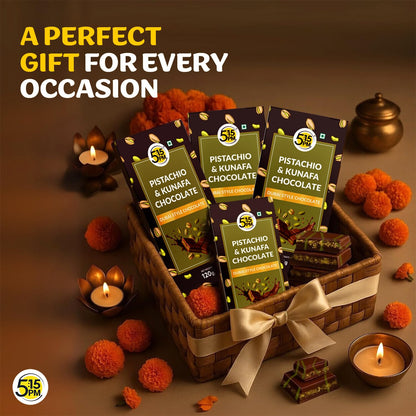 Kunafa Chocolate Bar Dubai Style 120gm | Pistachio Kunafa Dubai Chocolate Dessert – 120gm