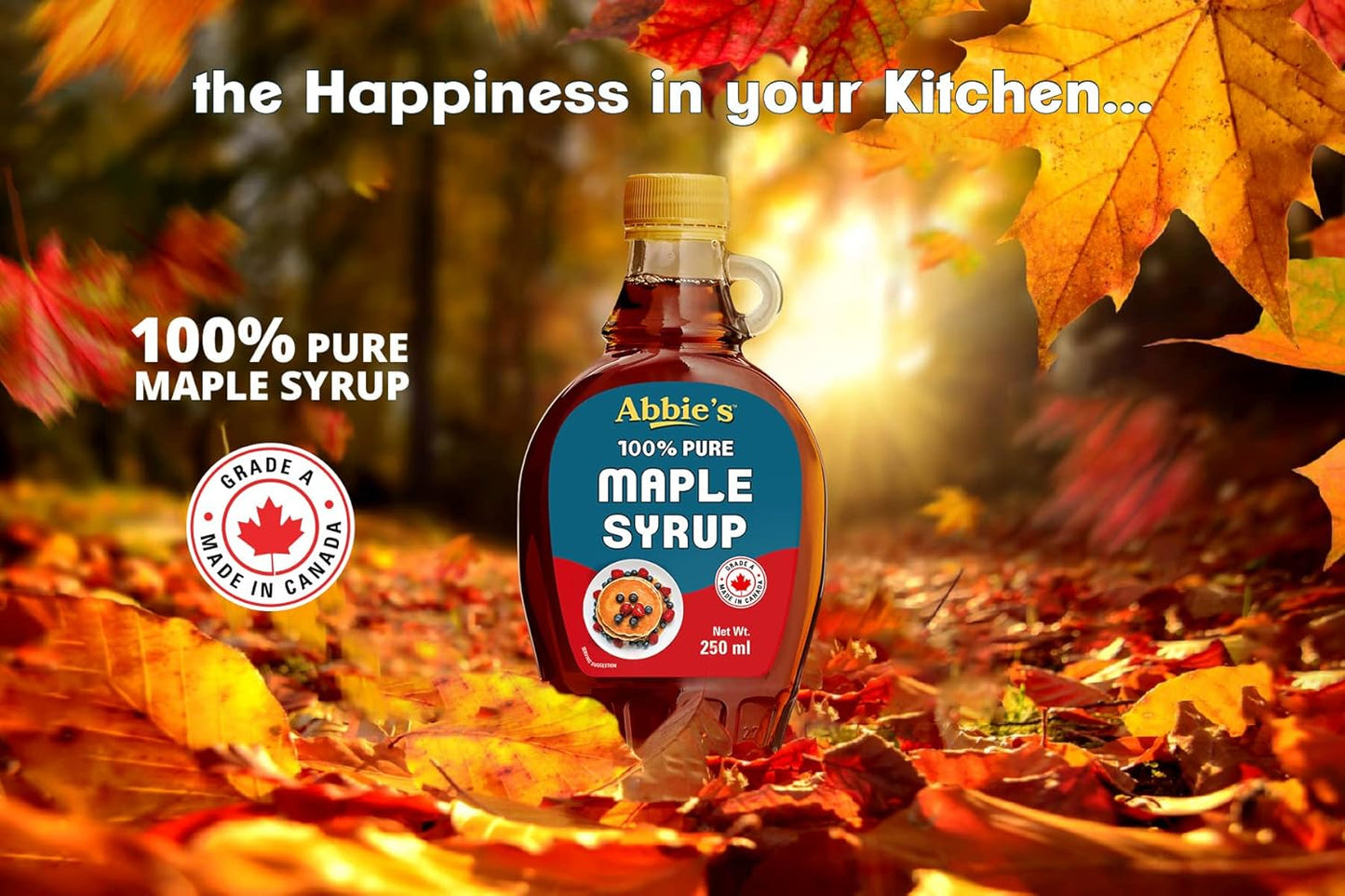 Abbie's Pure Maple Syrup,334.6 G (250 Ml)