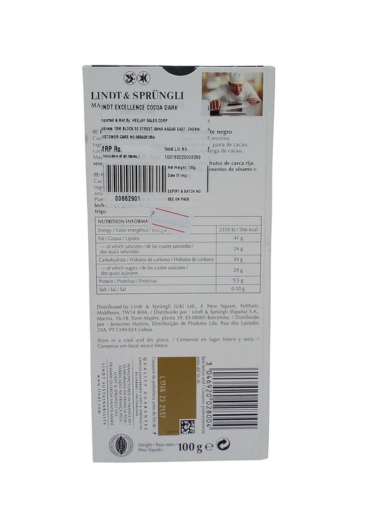 Lindt Excellence Chocolate - 70 Percent Coca Dark, 100g
