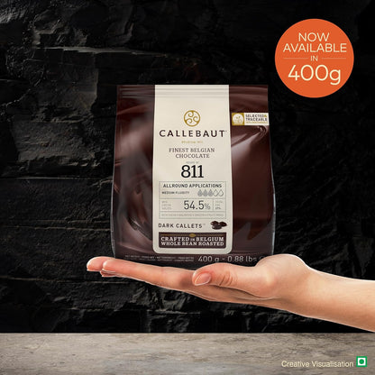 Callebaut 811 Dark Chocolate Callets 400 g | Belgian Chocolate | 54.5% Cocoa