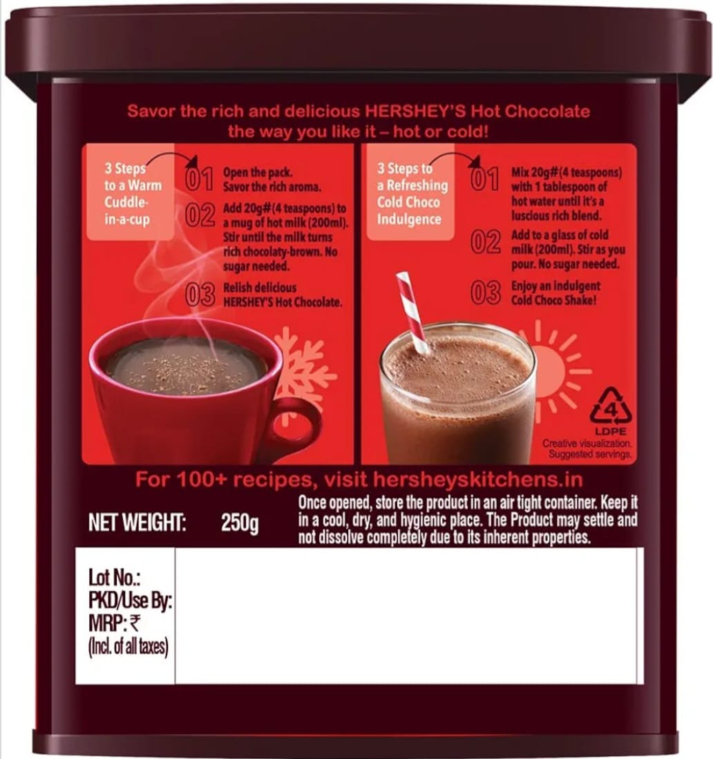 Hershey hot choclate powder 250gm