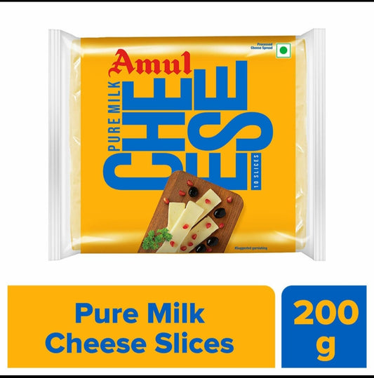 Amul plain cheese slice (pack of 10) 200 gm